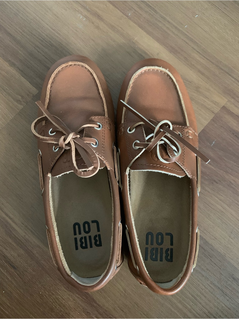 Bibi Lou Women’s Tan Leather Boat Shoes